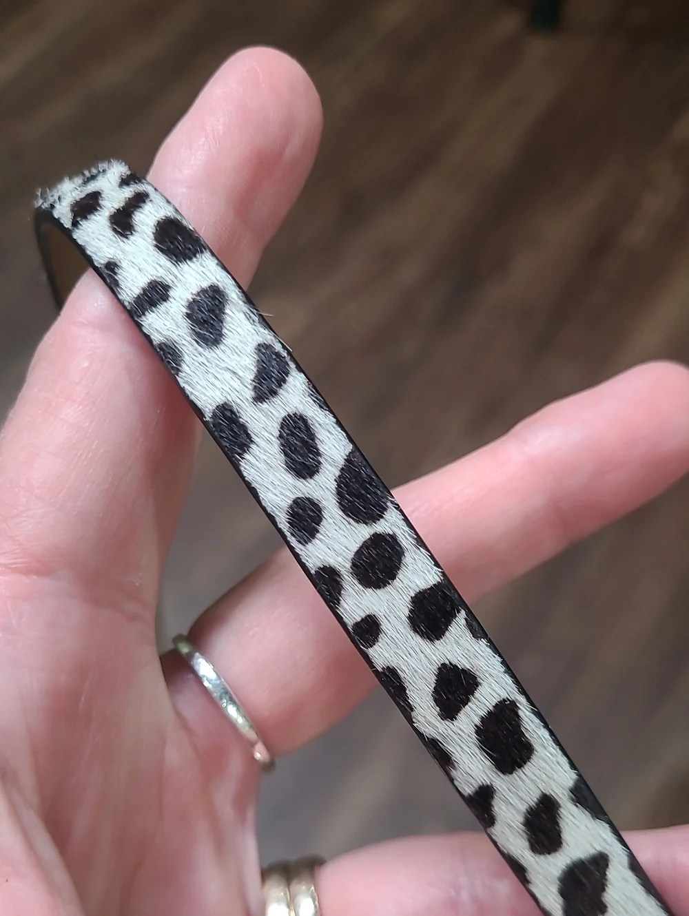 Ann Taylor Leopard-Print Dyed Cow Hide Leather Slim Skinny Belt M
